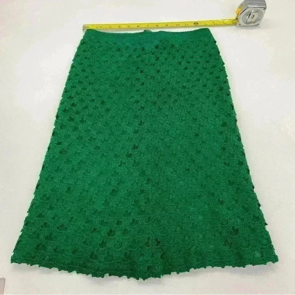 Crocheted Lined Skirt Green Skirt Size Small - Picture 5 of 6